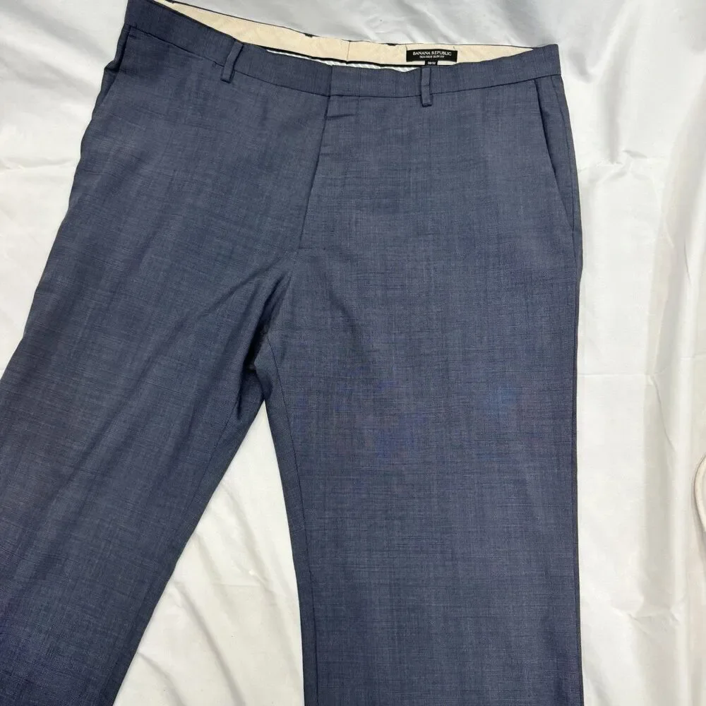 Banana Republic Dress Pants 38x32 Tailored Slim Wool Navy Blue Lined Office